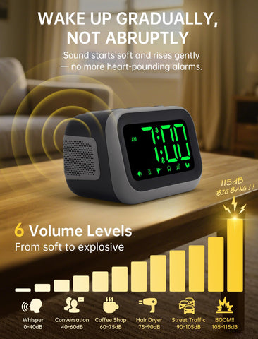 Acedeck compact dorm-room clock fits tight spaces without clutter