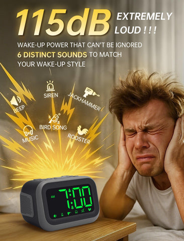 Acedeck dual-alarms snooze model with easy setup and flexible wake times