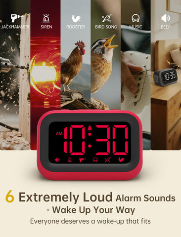 Acedeck loud clock for bedrooms and dorms supports active daily routines