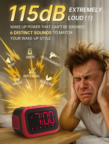 Acedeck clock with dual alarms display helps manage two schedules with ease