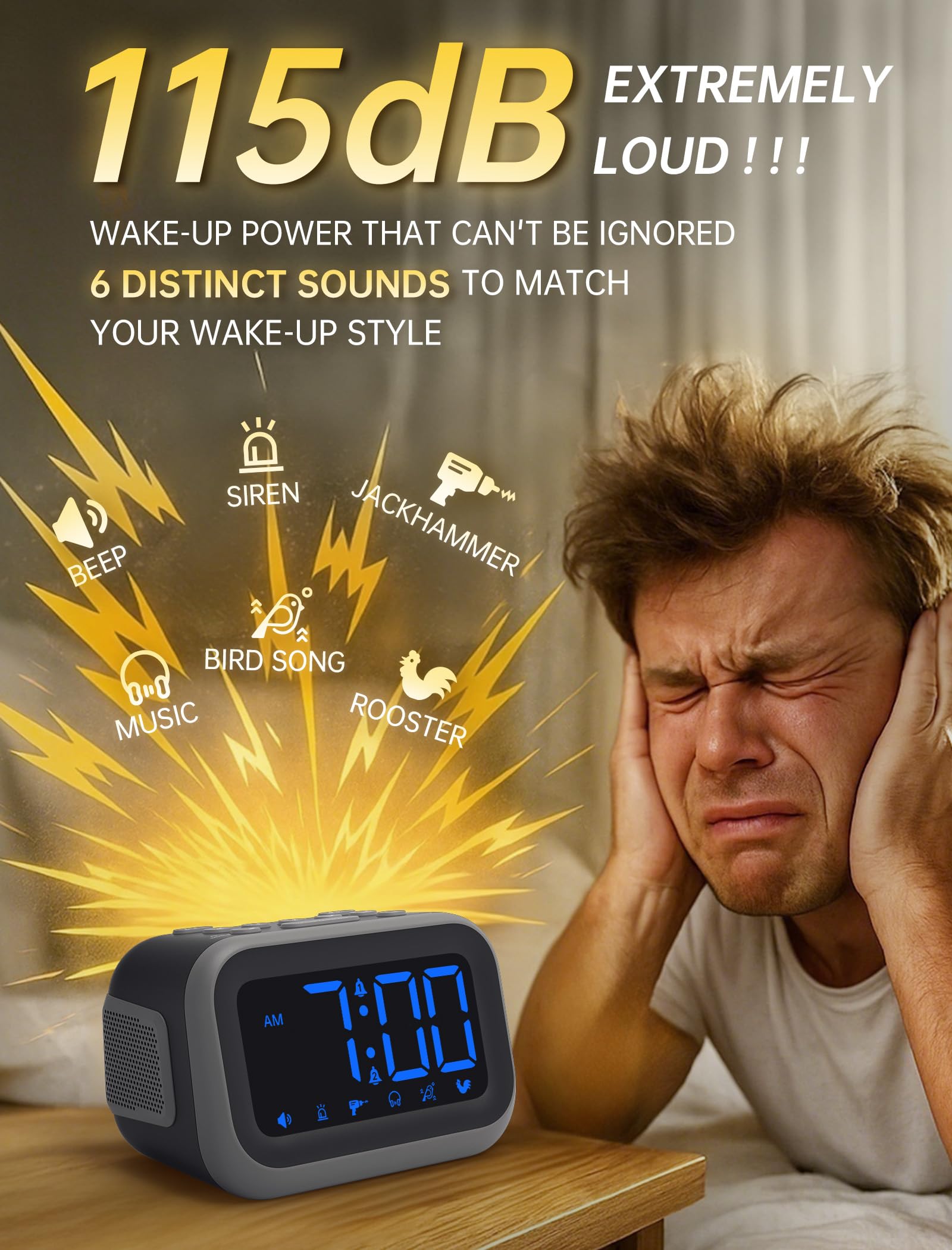 Acedeck dual alarms panel, perfect for coordinating two wake times.