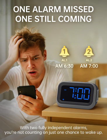 Acedeck snooze button close-up, quick extra rest when needed.