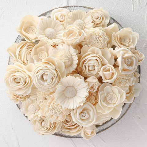 AceOrbit 50pc Sola Wood Flowers assortment for customizable bouquets and decor.