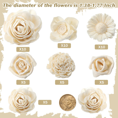 AceOrbit Sola Wood Flowers close-up showing soft texture for DIY bouquets.