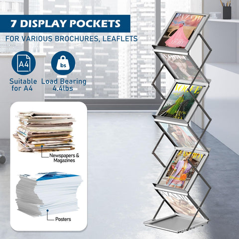 AceShow double-sided display with six pockets for multi-angle viewing