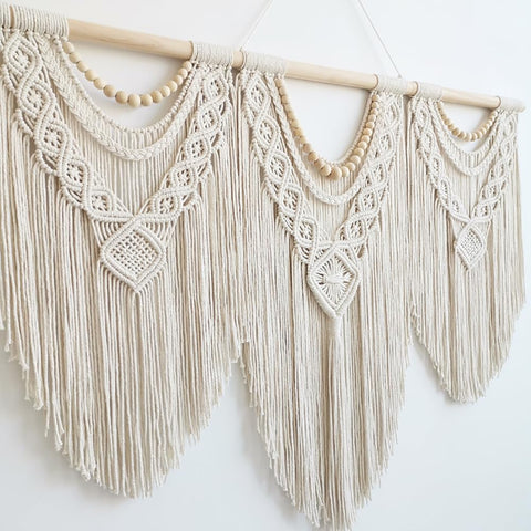 Achart large macrame curtain idea softening daylight in a window