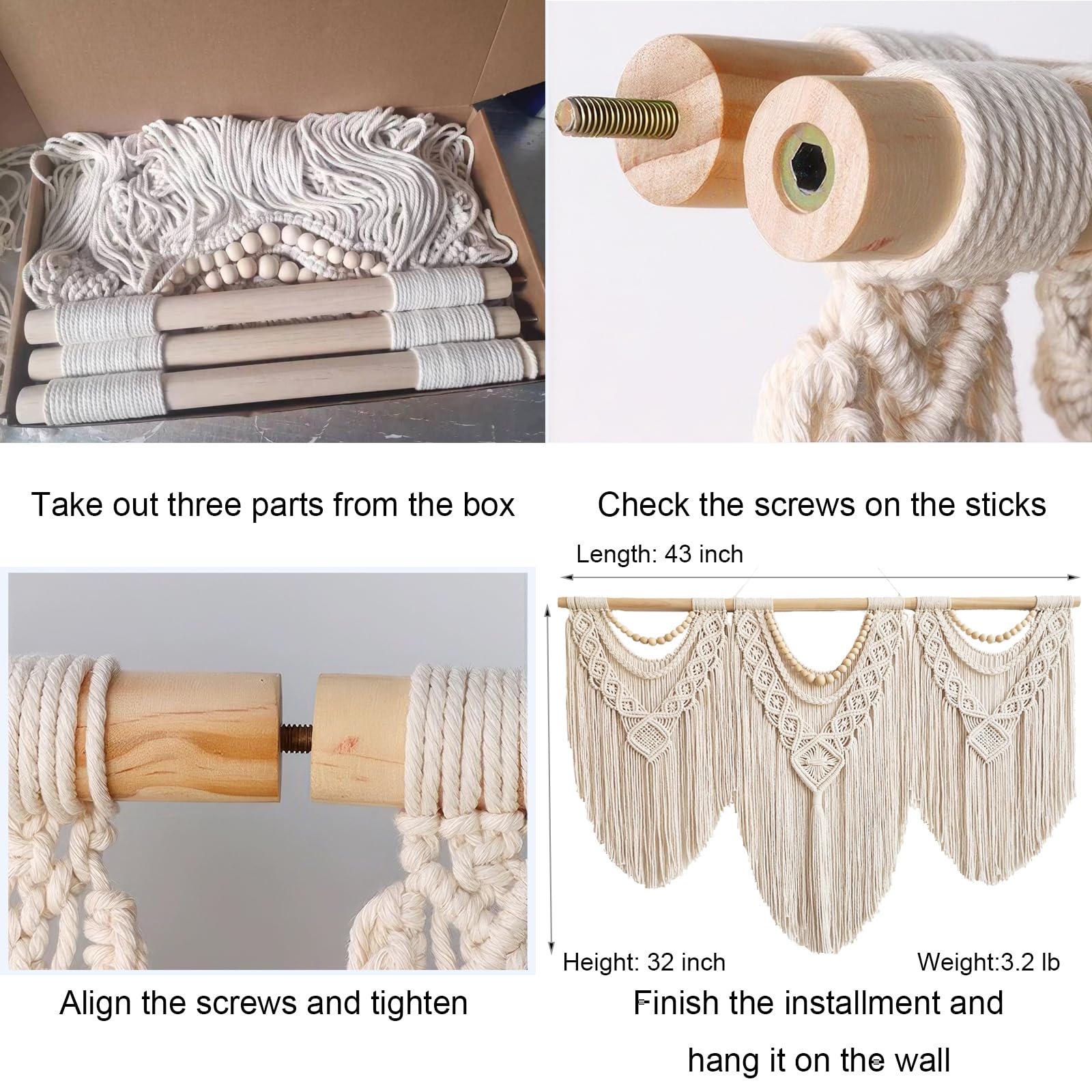 Achart tapestry with ivory cords suitable for living rooms and entryways