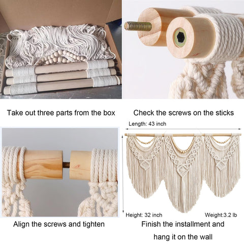 Achart tapestry with ivory cords suitable for living rooms and entryways