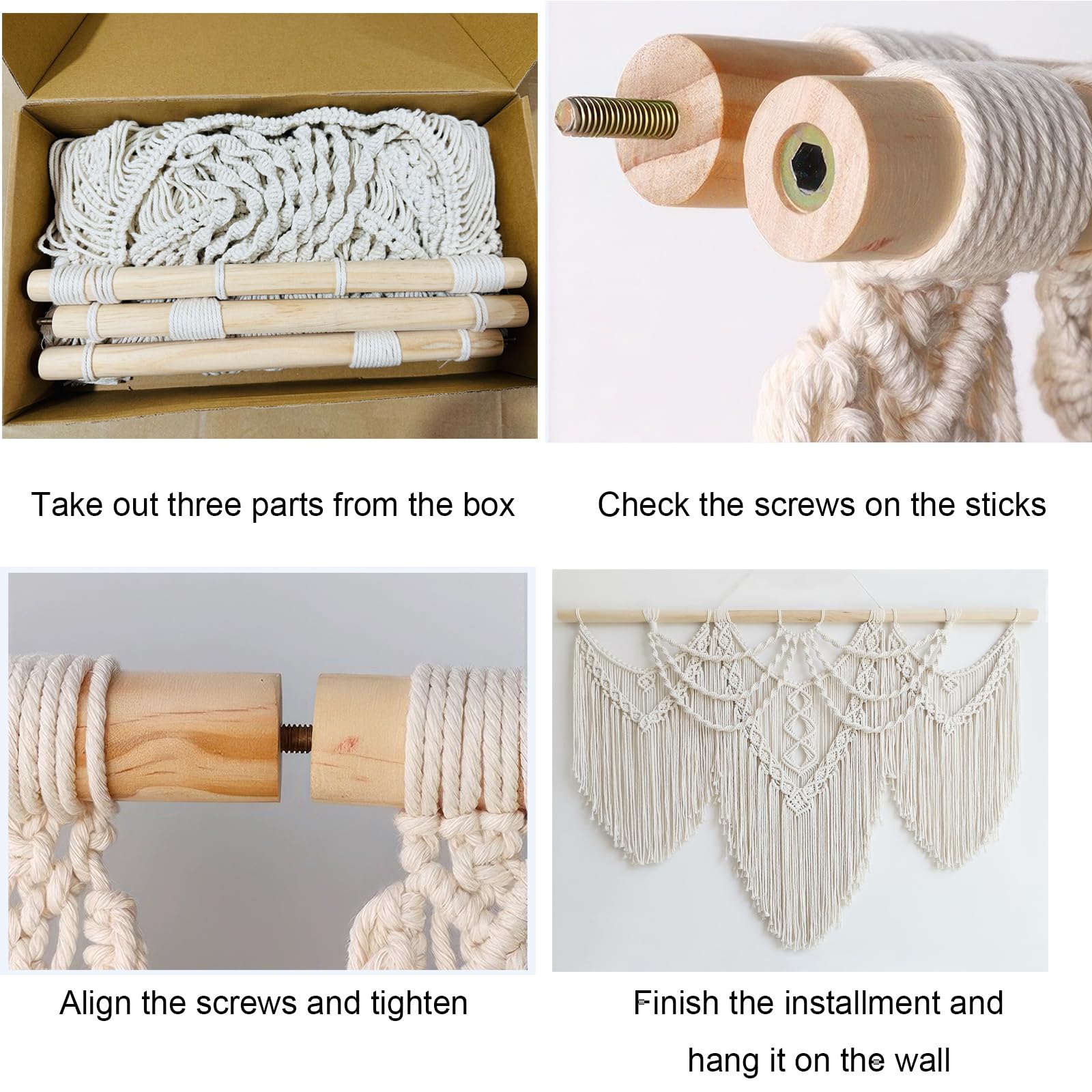 Achart macrame window curtain alternative creates soft, natural light appeal
