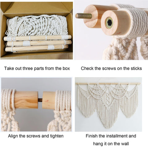 Achart macrame window curtain alternative creates soft, natural light appeal