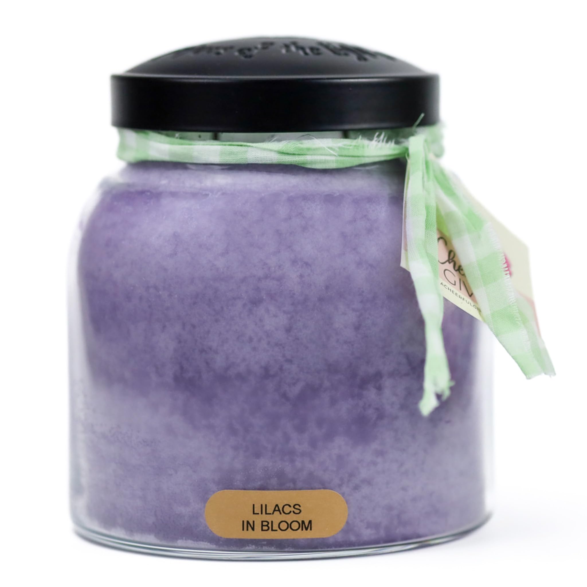 A Cheerful Giver Lilacs in Bloom jar candle with lilacs in bloom; enhances mood and fragrance.