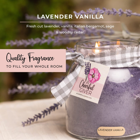 A Cheerful Giver Papa candle jar lid adds a stylish keepsake and lid for fragrance preservation.