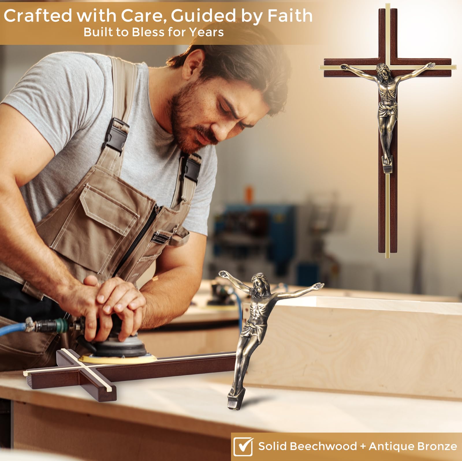 ACHIBANG Catholic cross makes a thoughtful gift for baptisms or Easter.