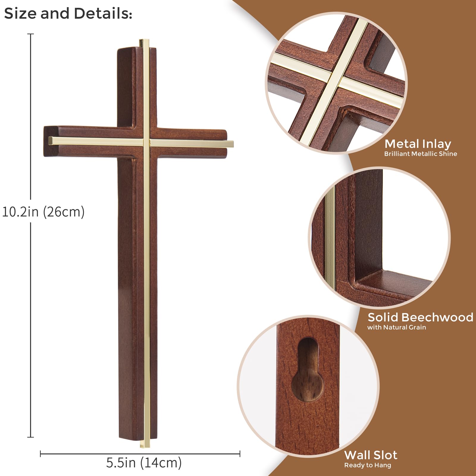 ACHIBANG catholic wall cross decor blends clean lines with timeless spirituality.