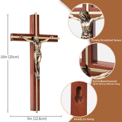 ACHIBANG dual-layer cross combines wood and metal for refined durability and style.