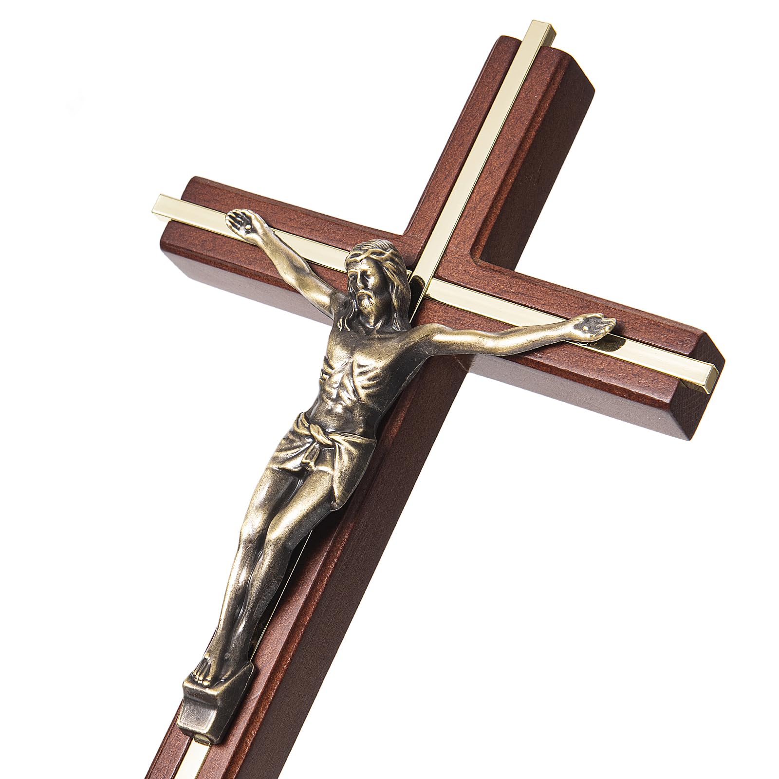 ACHIBANG solid wood cross with Jesus figure adds durable wall display.