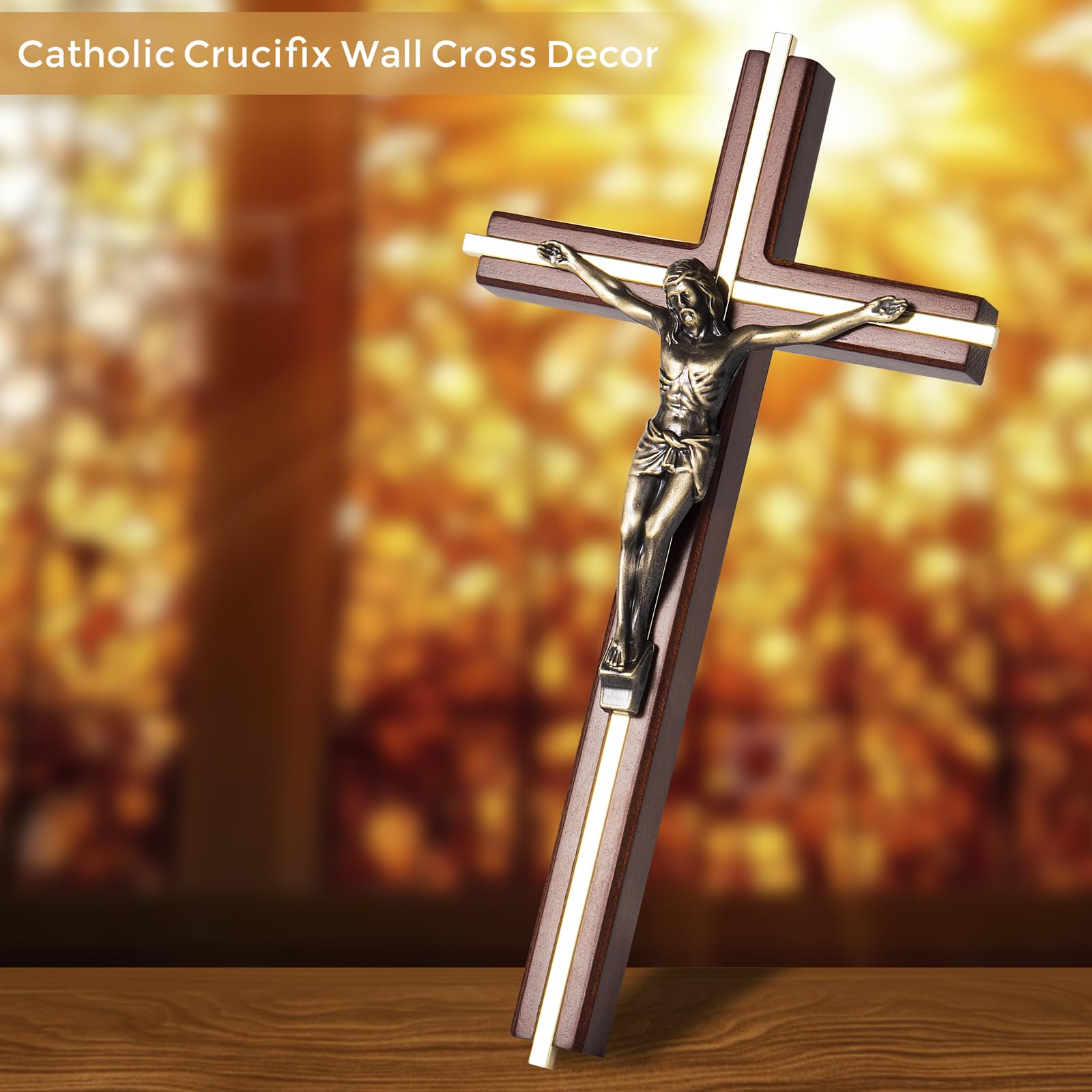 ACHIBANG wood and metal cross suits church or chapel aesthetics.