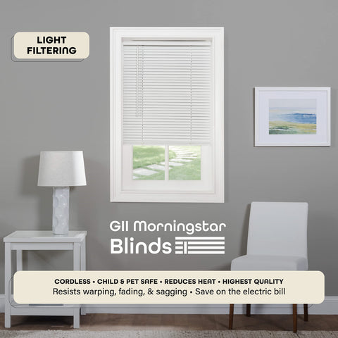 ACHIM Cordless Morningstar blind lift operation for smooth, safe window treatment.