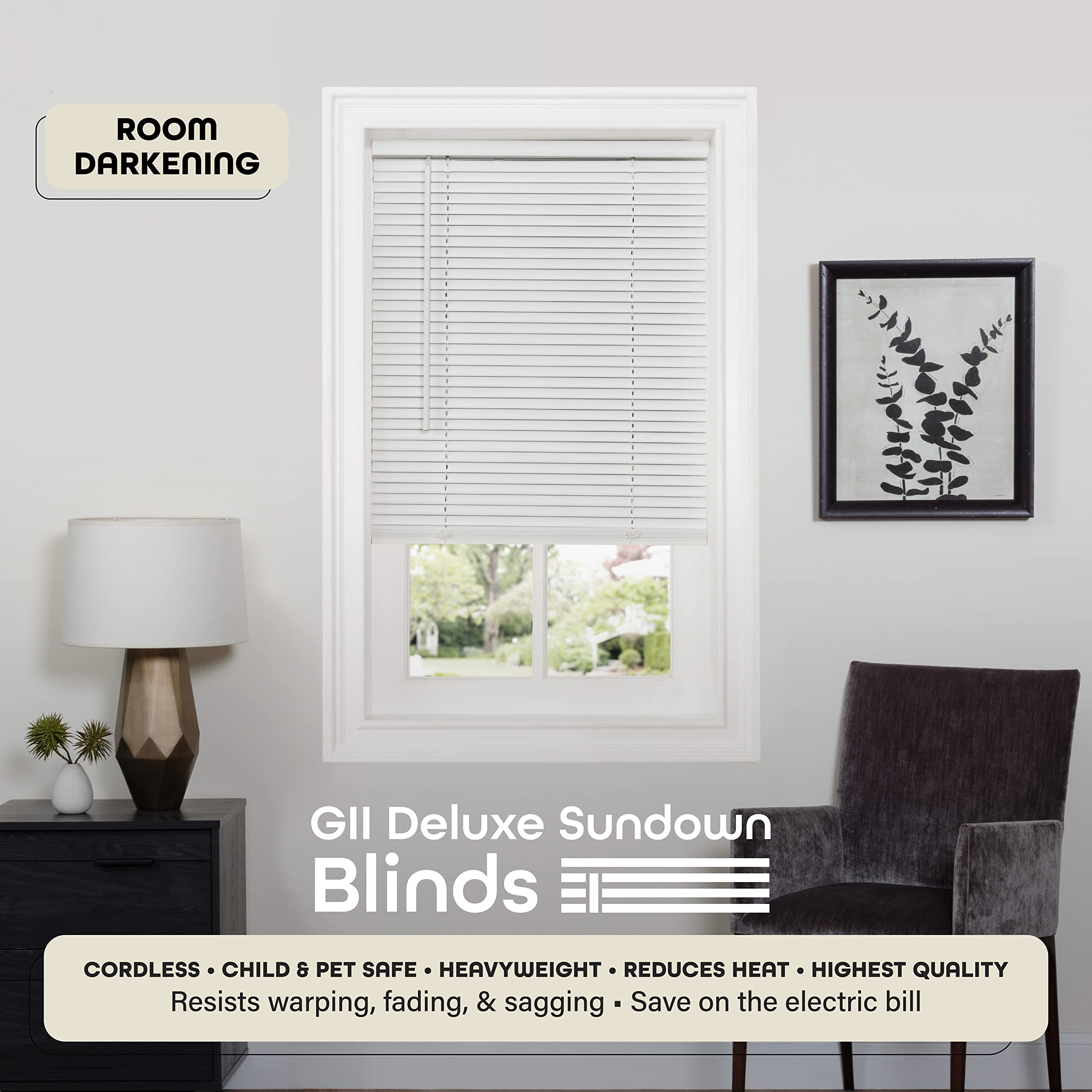 Achim Cordless Sundown open tilt view showing adjustable light filtering