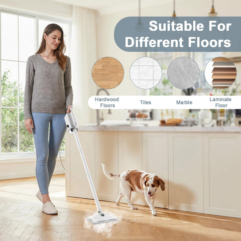 ACHTFACH 6-in-1 steam mop attachments expand cleaning versatility