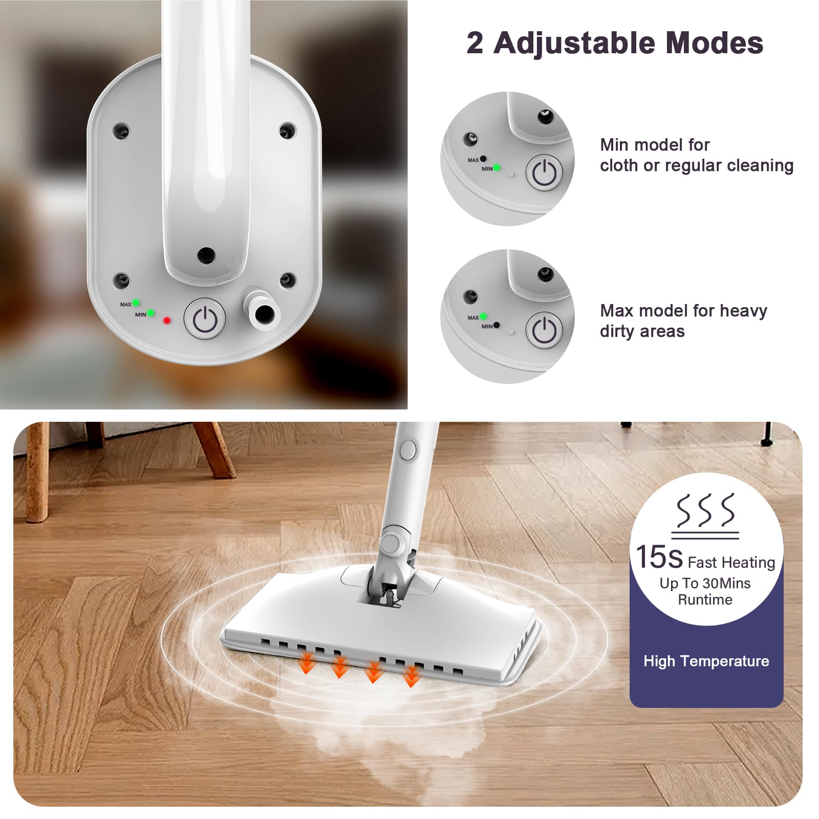 ACHTFACH swivel head demonstrates easy access under furniture.