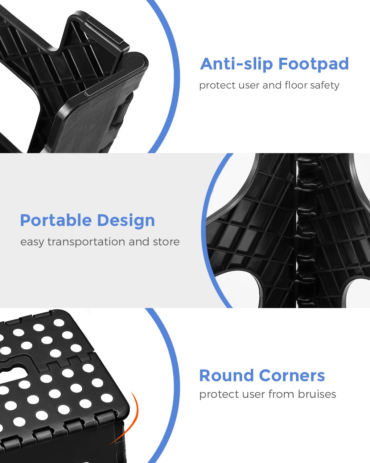 ACKO two-pack folding stools offer convenient multi-room use.