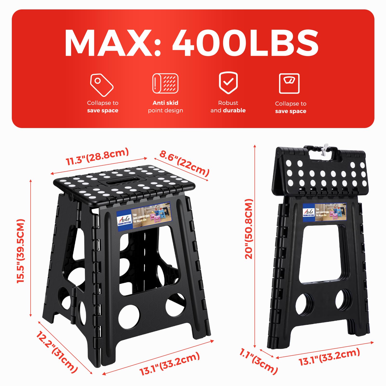 ACKO bottom anti-slip rubber straps keep footing secure.