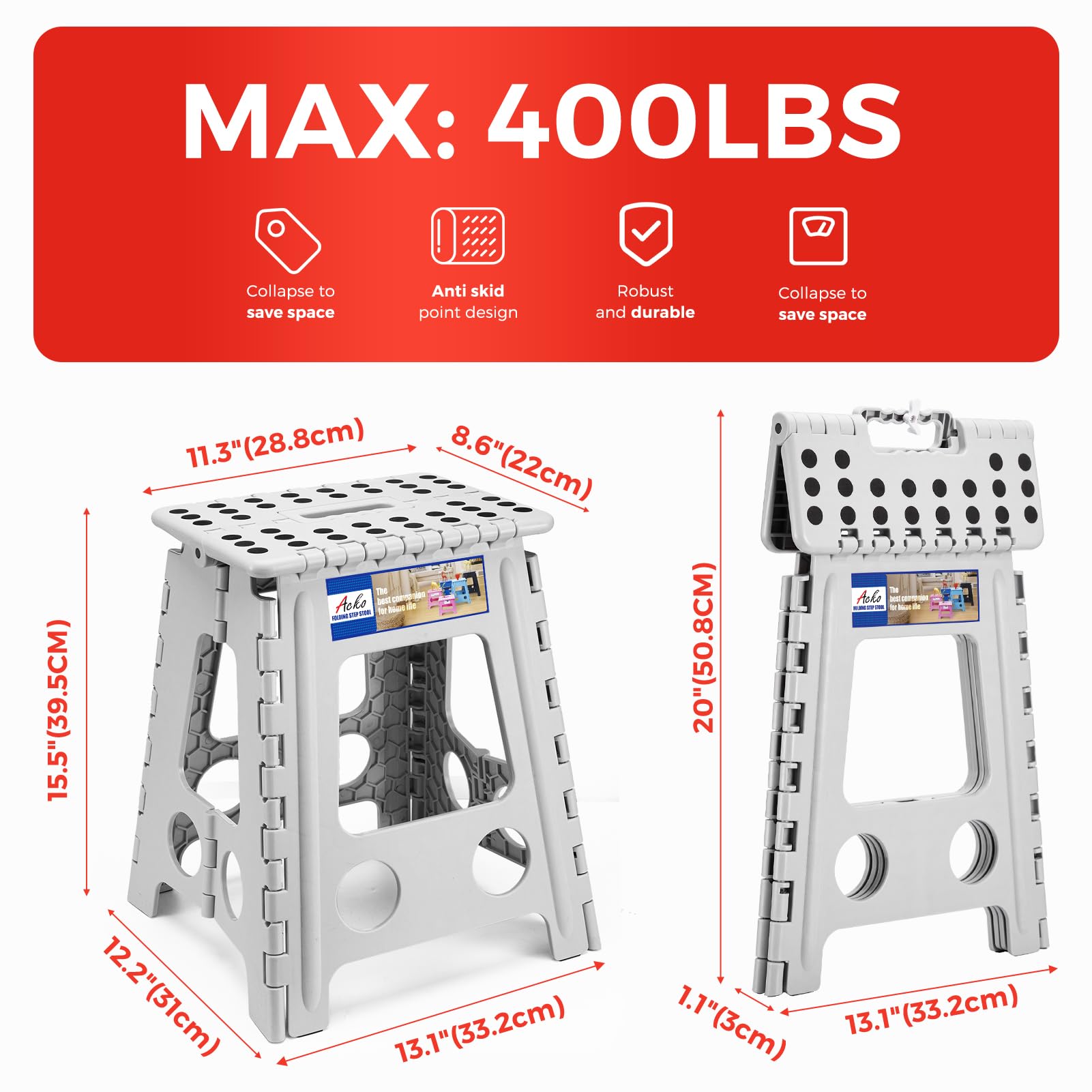 ACKO bottom reinforcement rails boost stability under load.