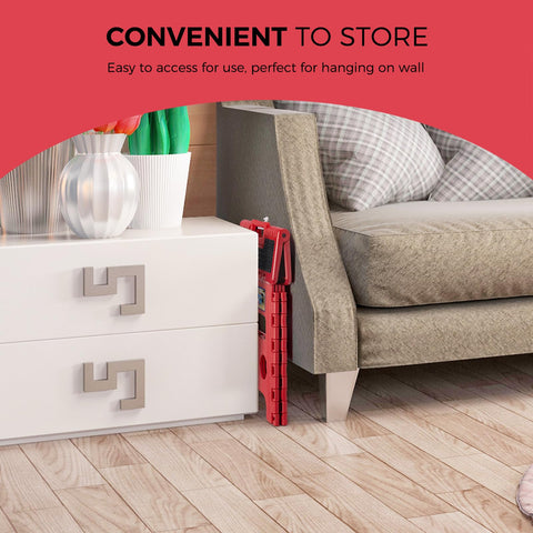 ACKO fold-and-go stool opens with one flip for quick height boost.
