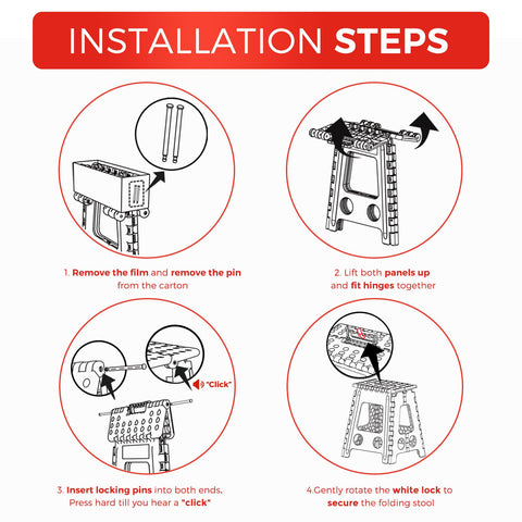 Acko foldable stool features reinforced bottom structure for higher load tolerance.