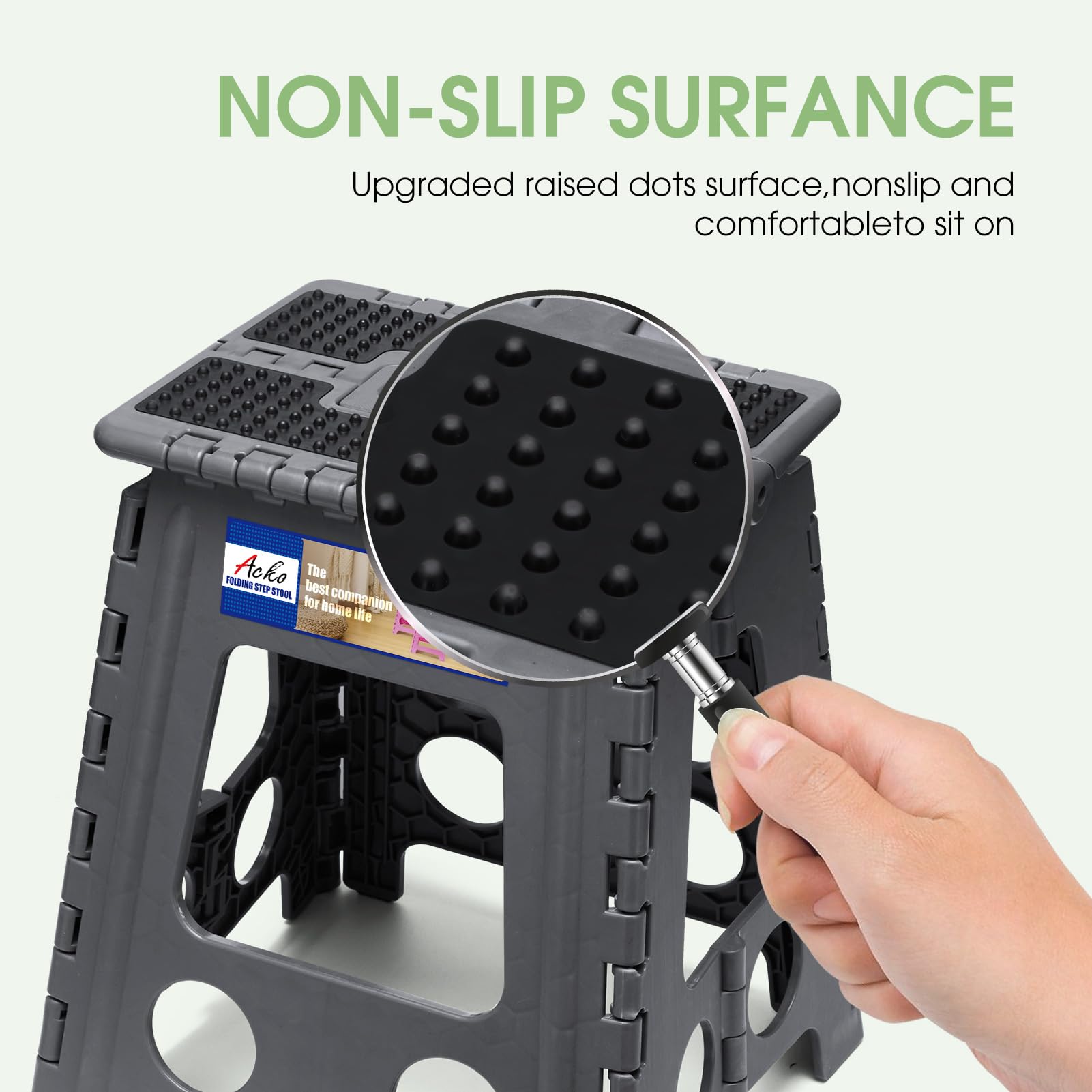 ACKO folding step stool ideal for kitchen reach and tasks.