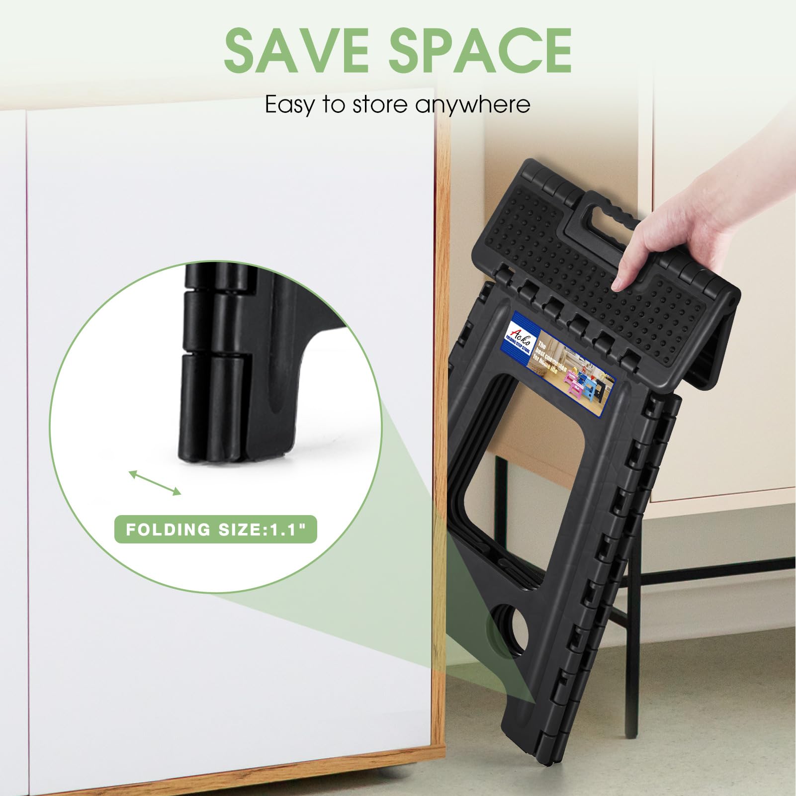 ACKO step stool offers versatile, multipurpose use for kitchen, garage, or garden tasks.