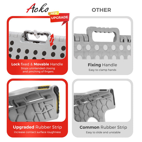 ACKO step stool pin-structure detail shows reinforced corners for stability.