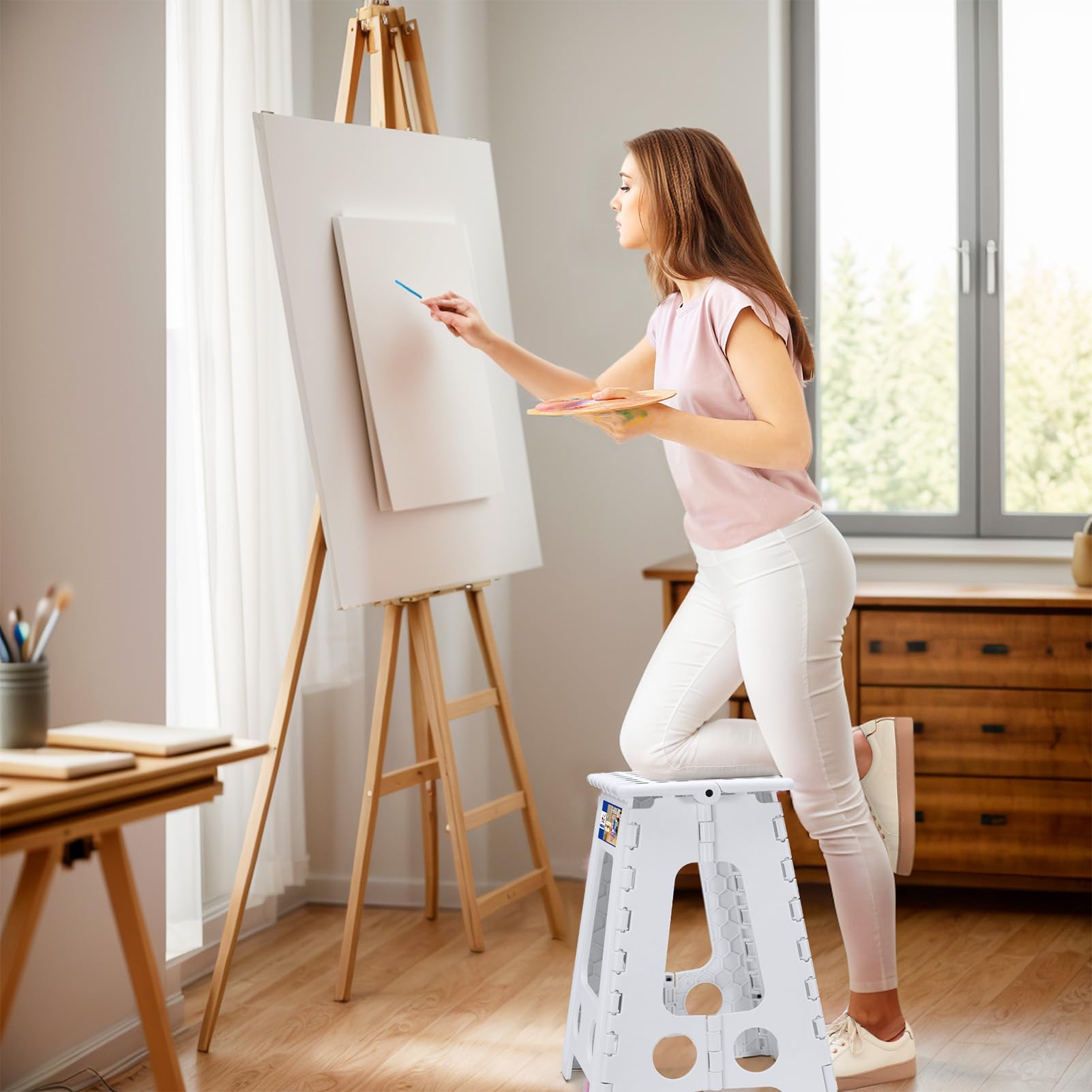 ACKO step stool in white color fits any space
