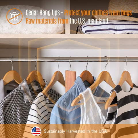 ACMETOP cedar hang ups 15-pack ready for a full closet refresh.