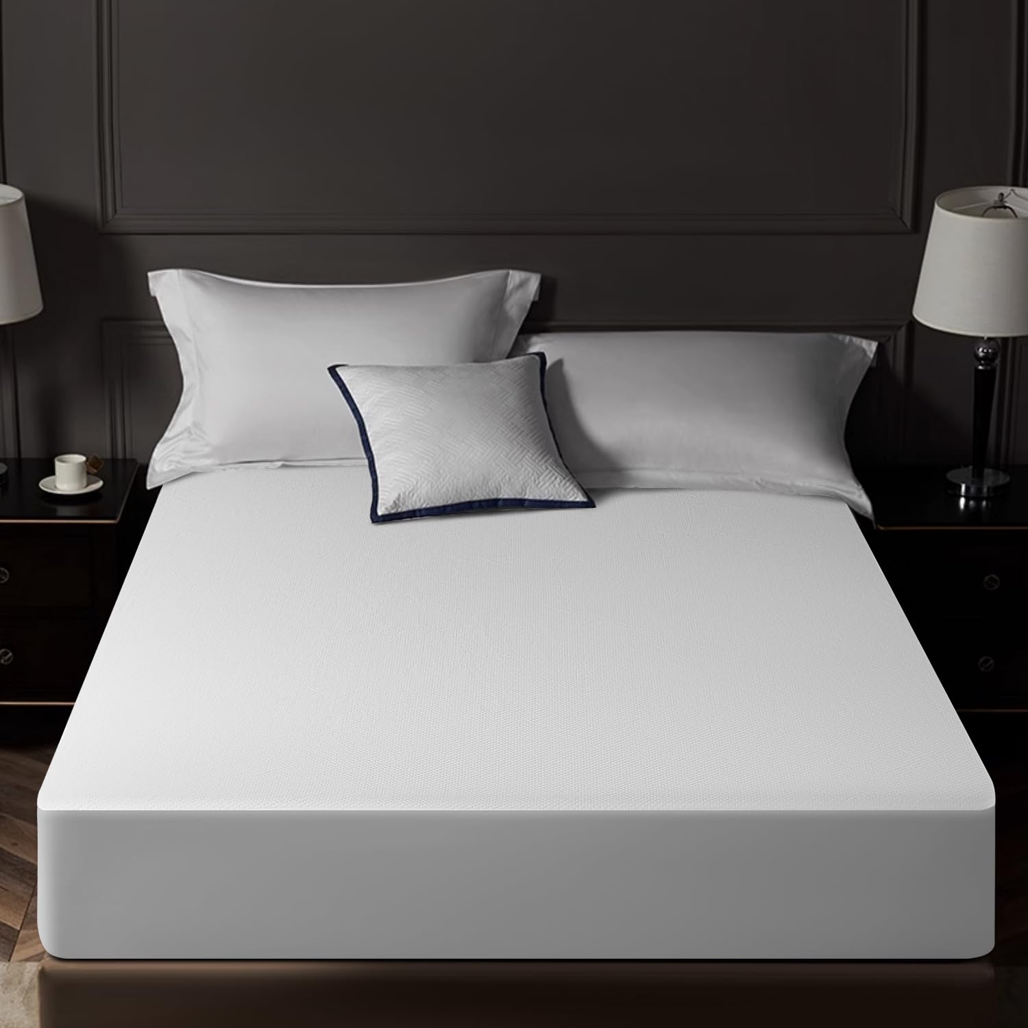 Acnalboma King Mattress Protector Tencel Luxury top layer delivers cooling, silky-soft comfort.