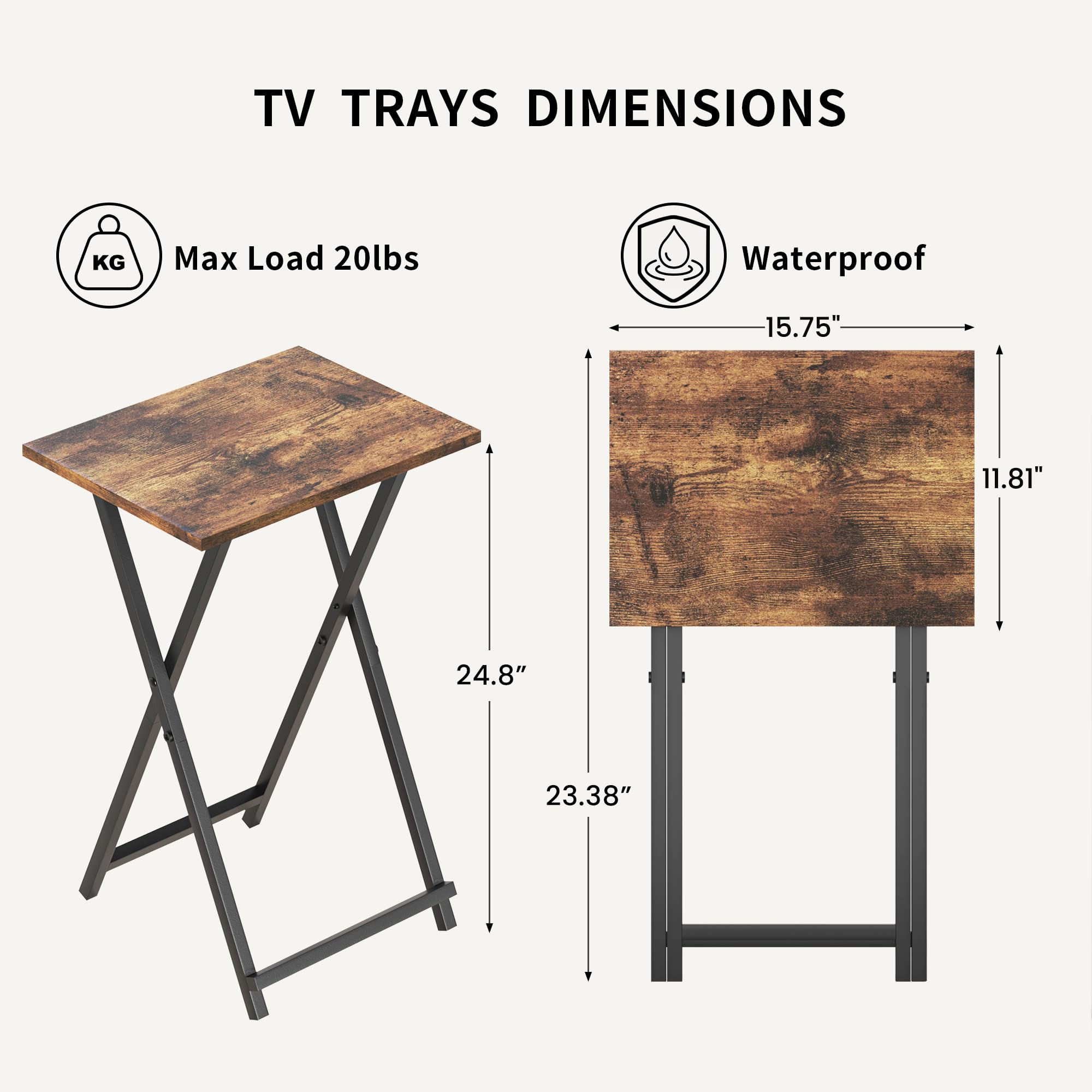 Acovy bedside side table tray adds convenient nightstand space.