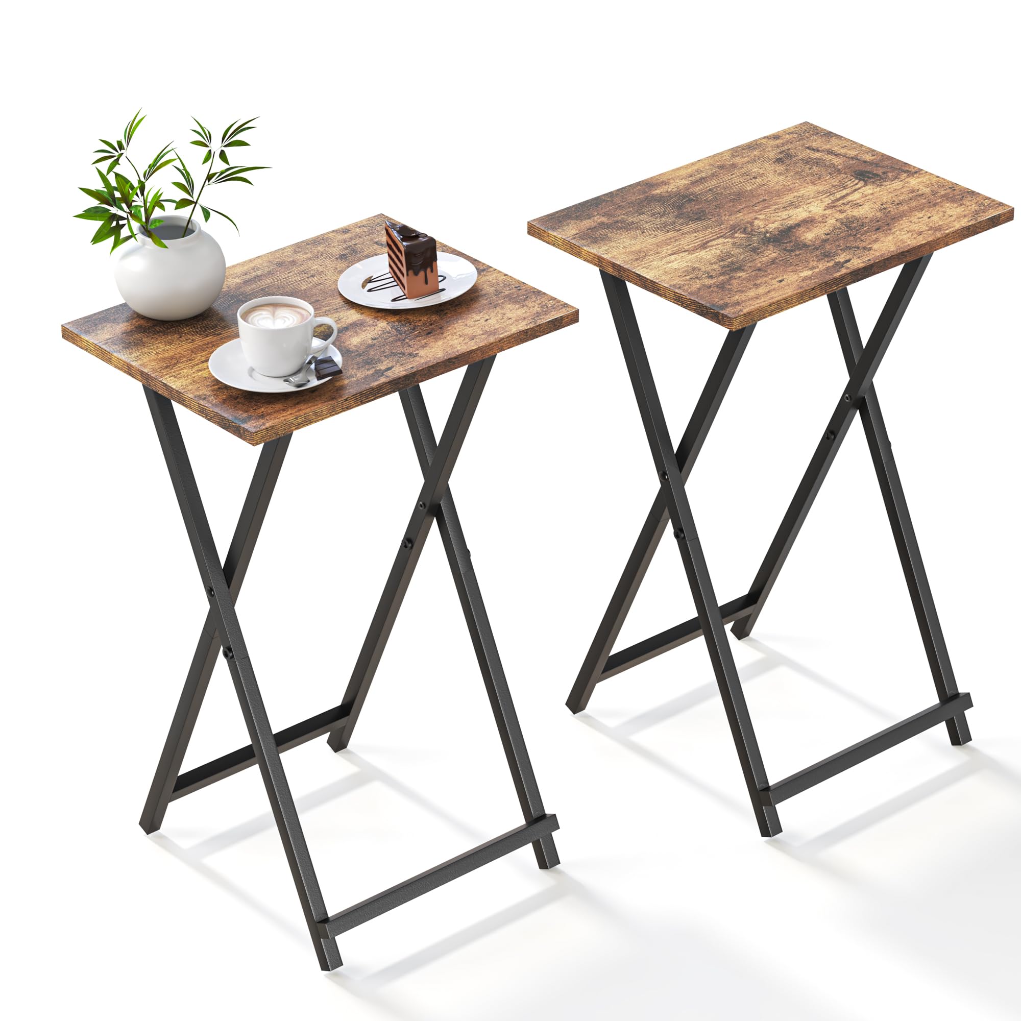 Acovy foldable TV tray pair with portable, compact dining surface.