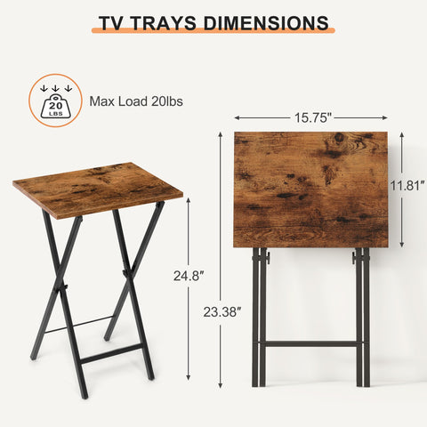 Acovy TV Tray Folded Compact demonstrates easy storage and portability.