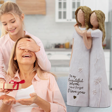 AcowSpt Family room sculpture showcasing mother-daughter bond
