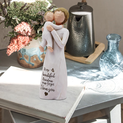 AcowSpt Grandma Gifts detailed-resin-carving figurine, showcases fine craftsmanship
