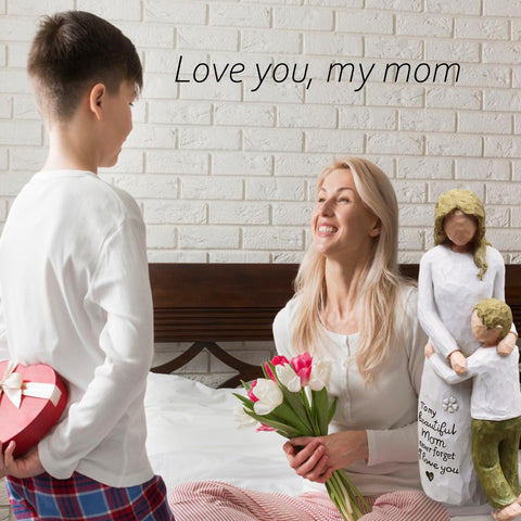 AcowSpt inscribed mom-from-son figurine with heartfelt message