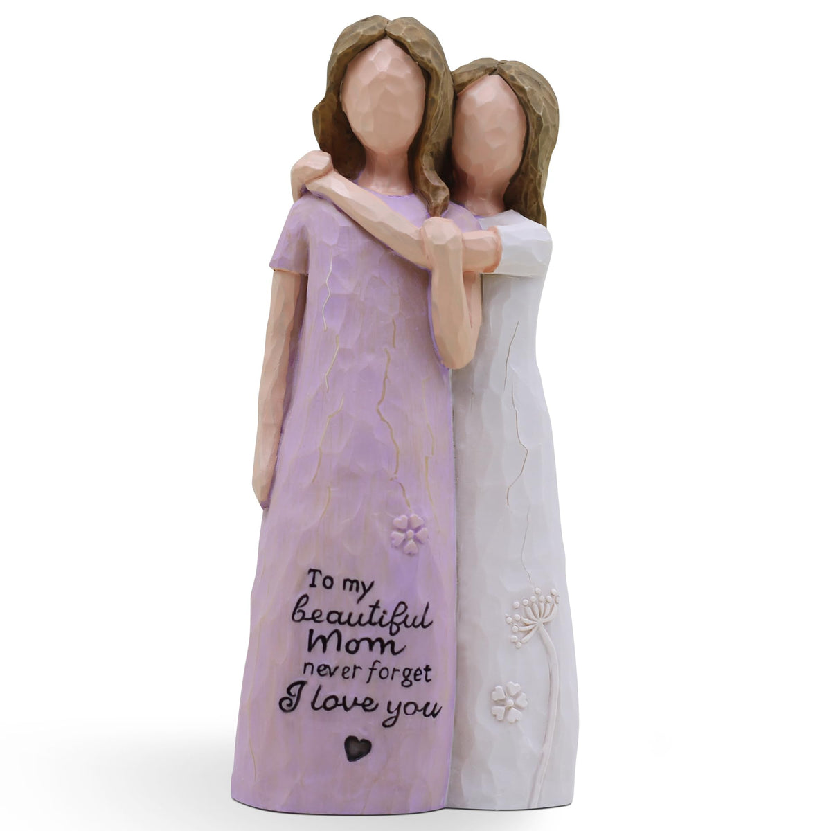 AcowSpt mom daughter figurine detail with delicate hand-painted textures, a perfect keepsake.