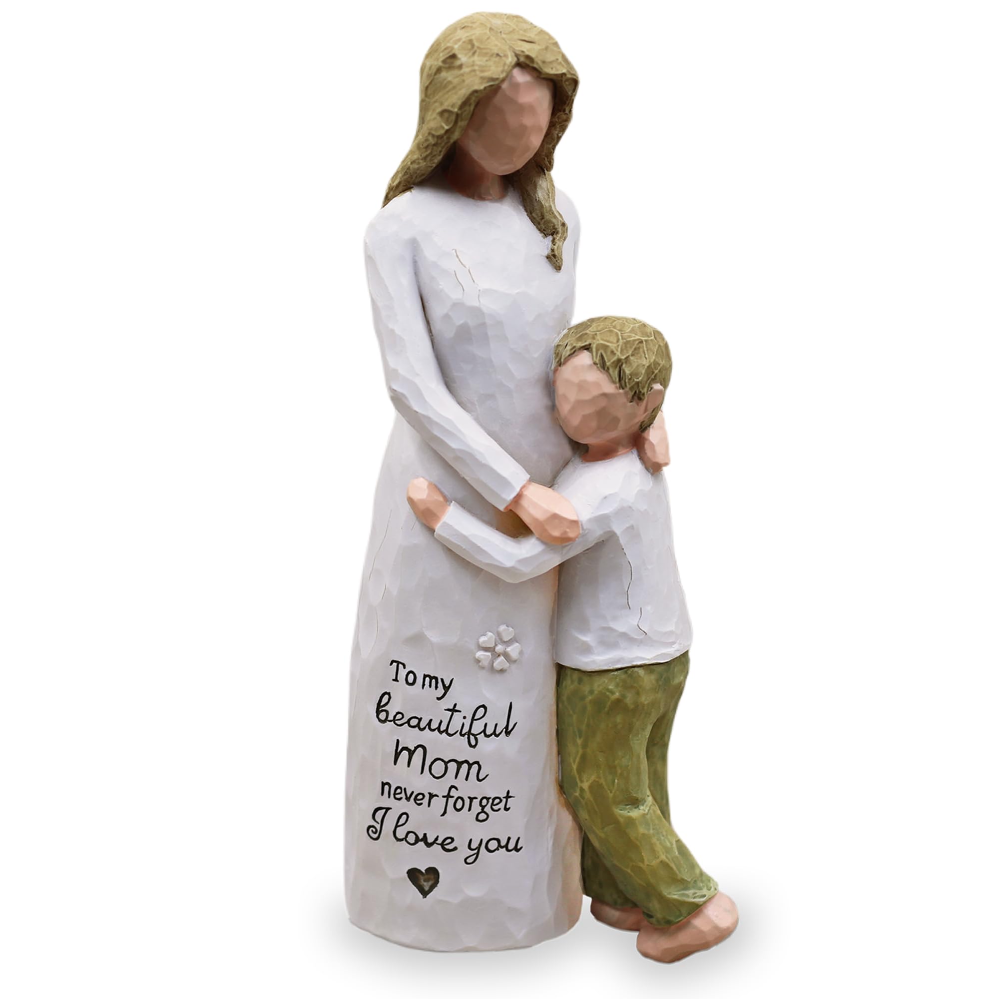 AcowSpt mother and son embrace figurine for warm home display