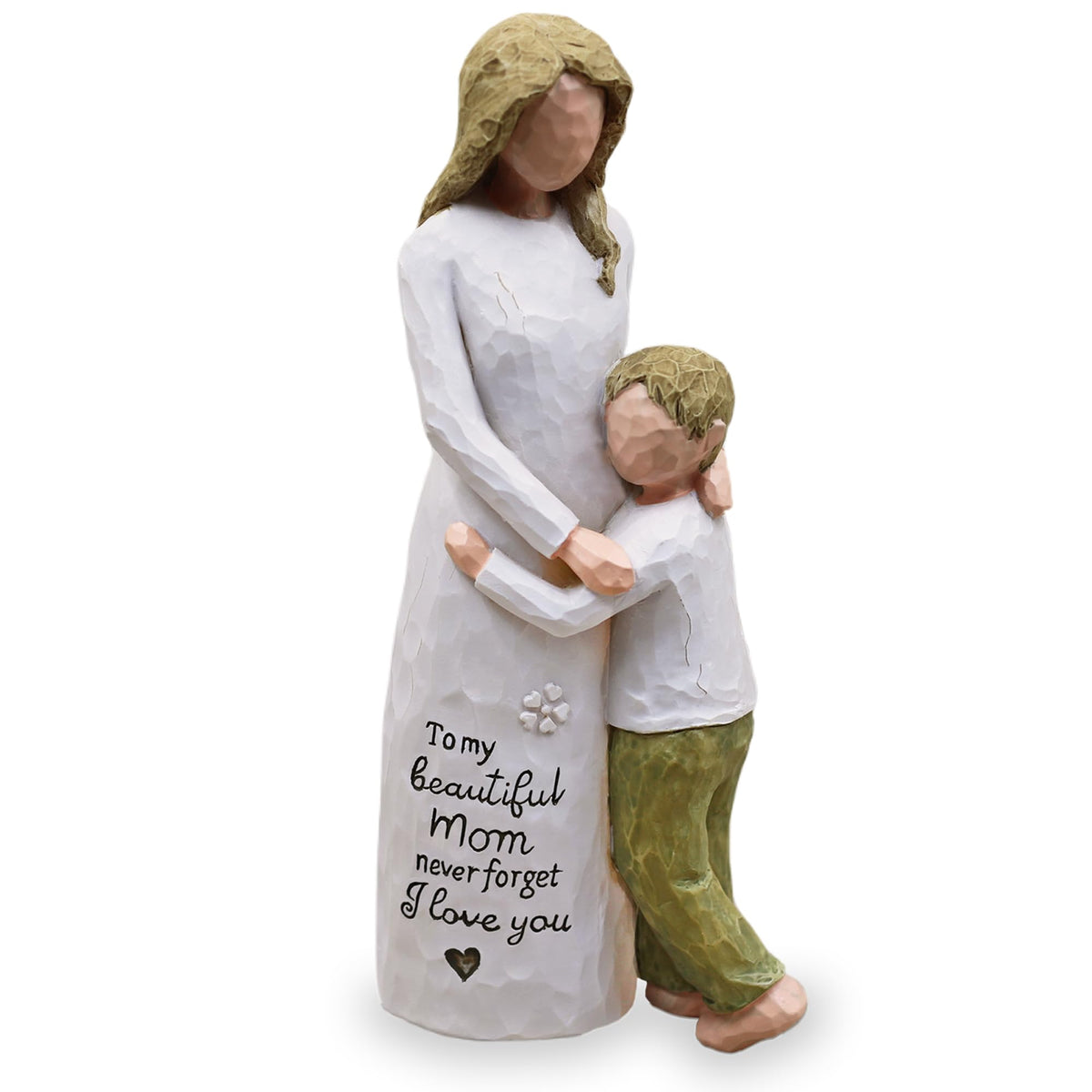 AcowSpt mother and son embrace figurine for warm home display
