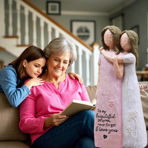 AcowSpt mother daughter figurine pink back view