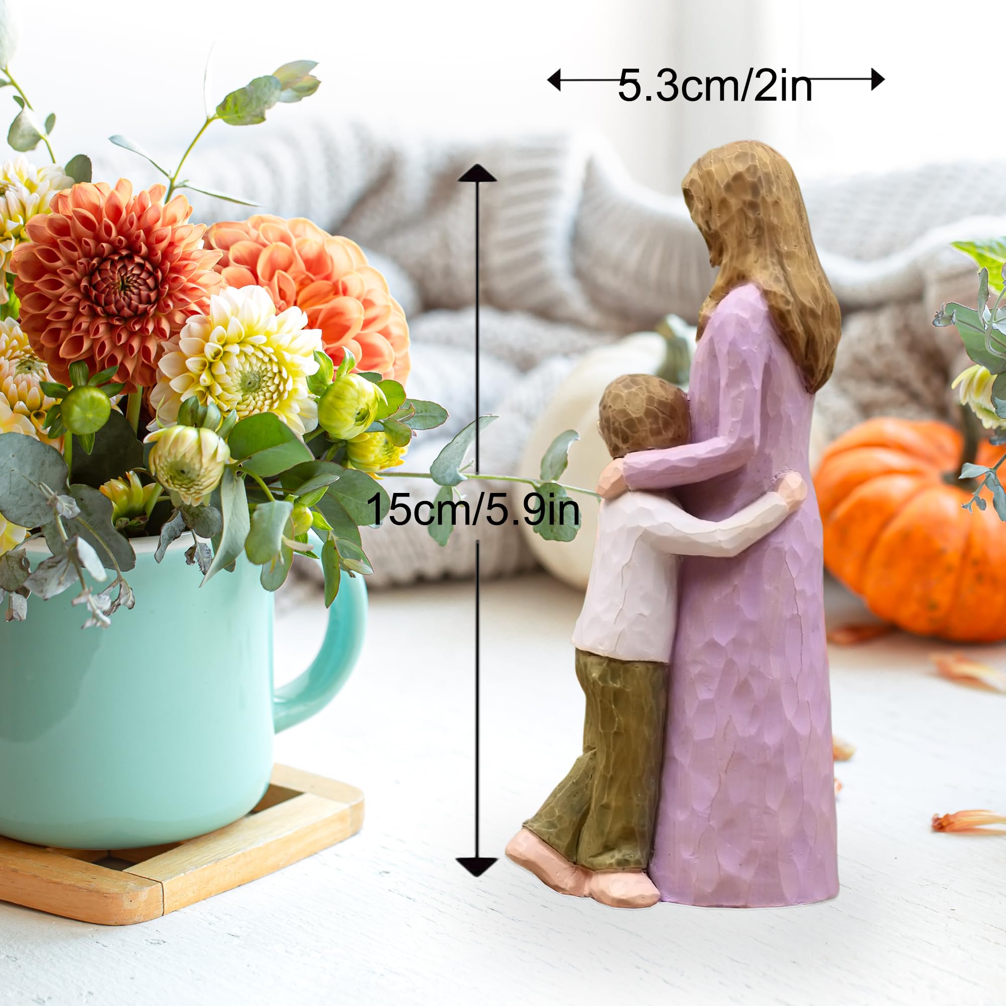 AcowSpt son-and-mom bond figurine close-up highlighting tenderness