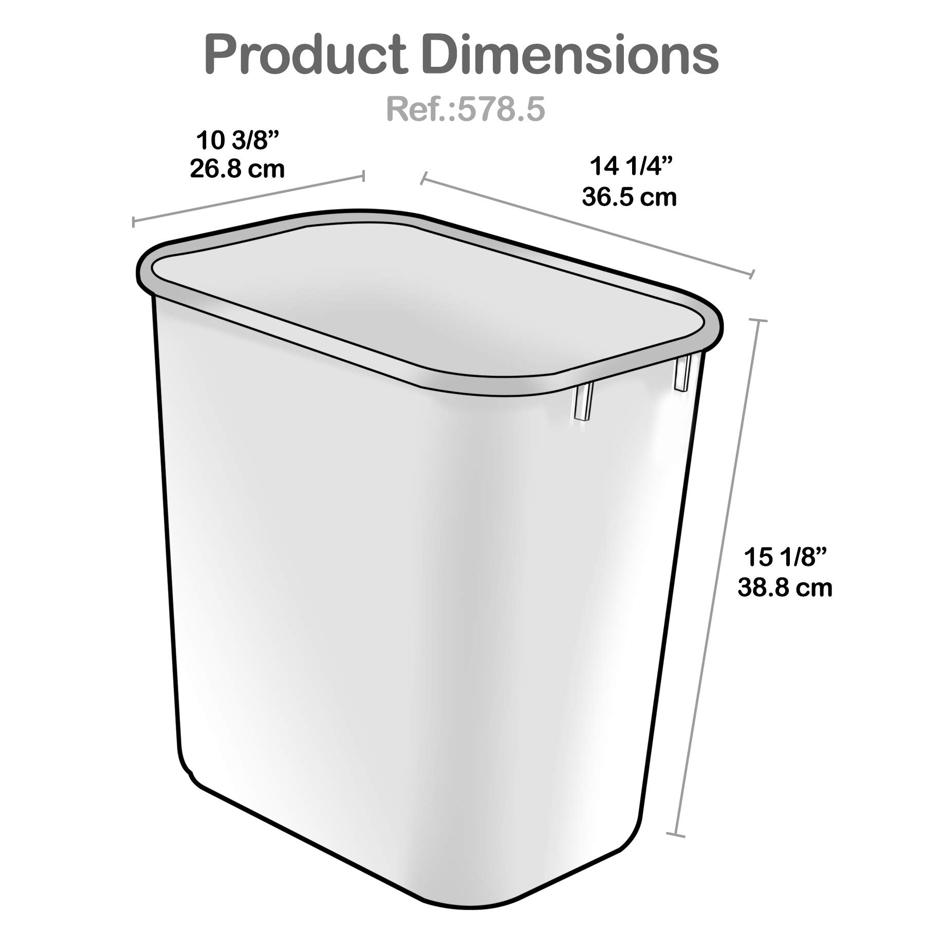 Acrimet wastebasket capacity 6.75 gallons suitable for day-to-day trash