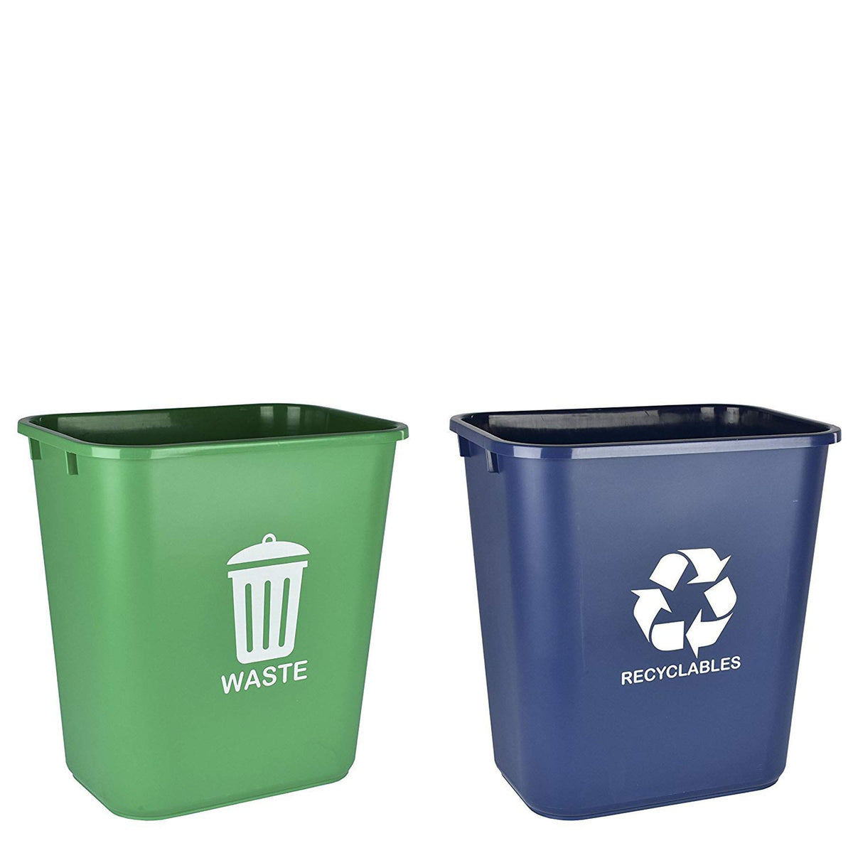 Acrimet wastebasket green bin for waste with clear color coding in a busy office