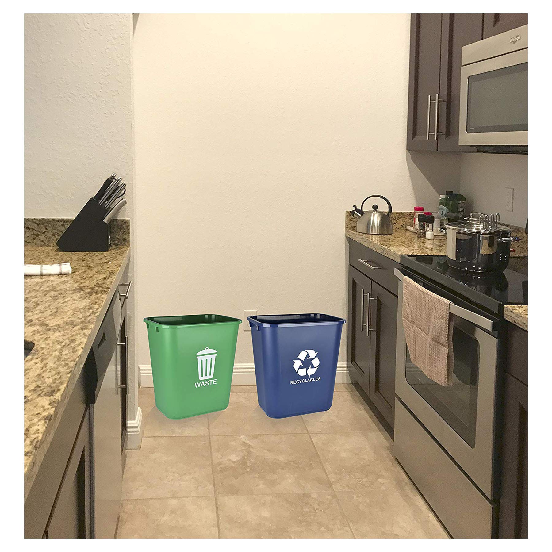 Acrimet wastebasket compact dimensions fit under desks and in closets